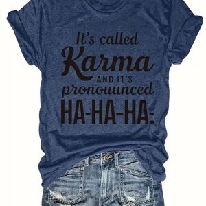 Blue Graphic karma T-Shirt